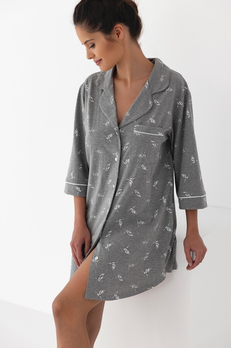 Camicia da notte sbottonata Dora Sensis - grigio