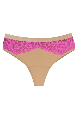 Mediolano Crazy Pink 19249 Brasiliane in pizzo beige e rosa da donna