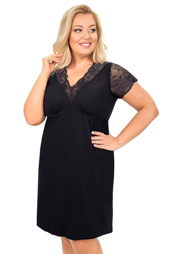 Camicia da notte donna Sonia Donna in viscosa con pizzo | scollo V | manica corta