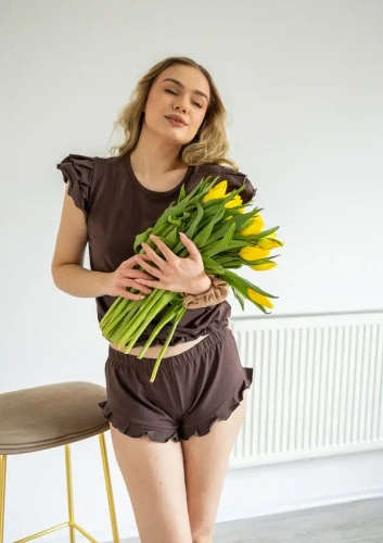 Pigiama donna Dkaren Lulu 2 cotone set shorts comodo leggero