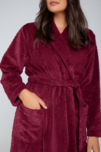 Bona Vestaglia da donna in pile Moda italiana - marrone