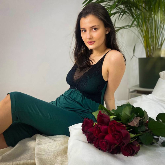 485 Camicia da notte senza spalline Artemise Forex - verde