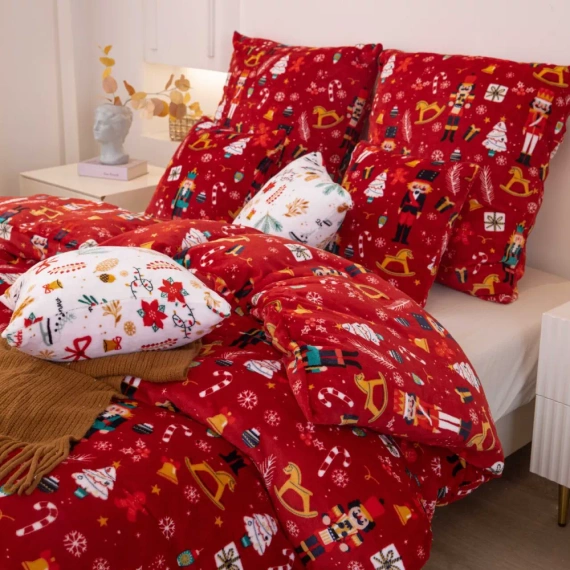 Merry Cozy Christmas orsacchiotto rosso biancheria da letto Spod Igły i Nitki- 210gsm peluche microfibra