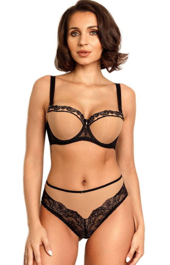 VB-456 Reggiseno a balconcino Vena caramello-nero