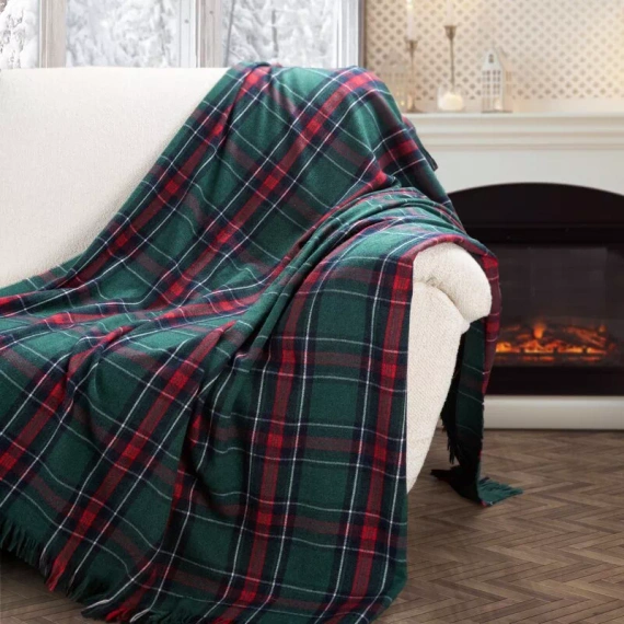 Eurofirany 39 coperta natalizia 150x200 verde-rossa spessa copriletto