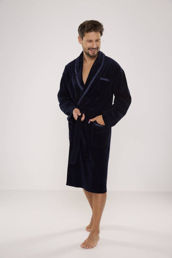 666 Ronaldo vestaglia da uomo De Lafense - blu navy