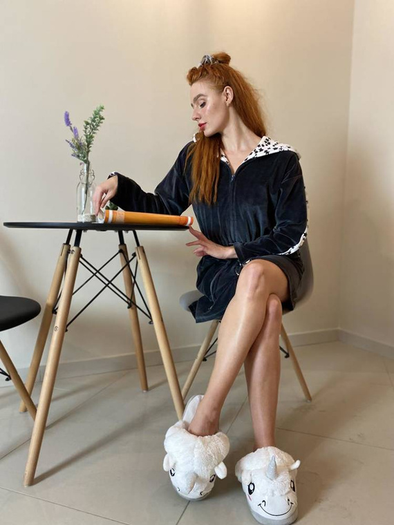 438 Marisol Accappatoio da donna - grafite