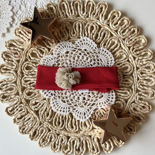 Fascia natalizia per bambine Mamatti OK01 Merry Christmas - Rosso, fascia elegante per bambine