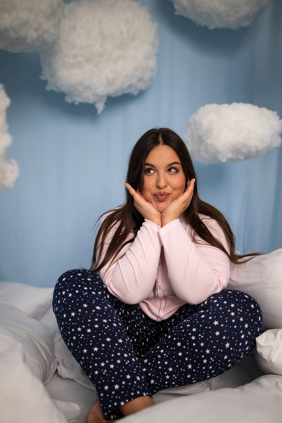 Libra Pigiama donna manica lunga e pantaloni Moda italiana - rosa/stampa