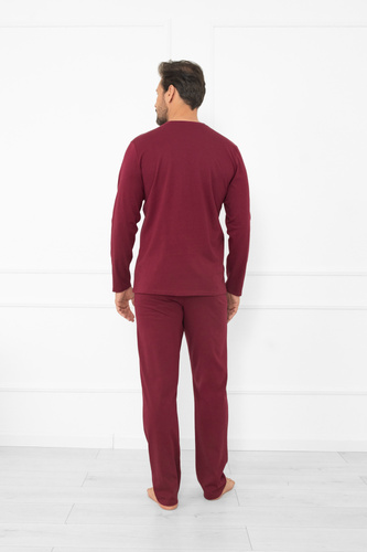 Pigiama da uomo Gordo - cotone classico, polo e pantaloni con tasche Italian Fashion - marrone