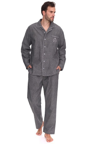 2533 Pigiama da uomo Zeus L&L - cotone, melange, con collo e bottoni