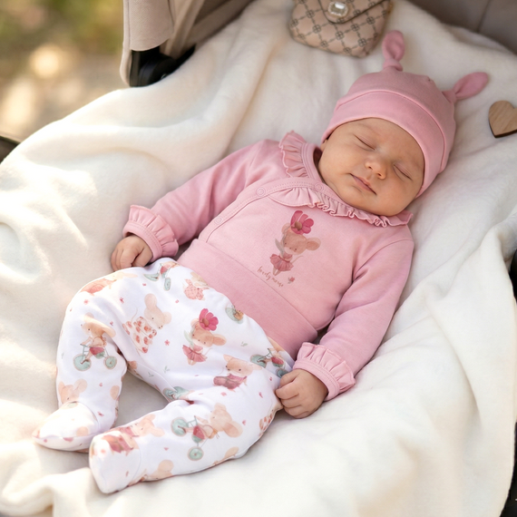 Nini Cappellino Neonato Little Mouse 100% Cotone Biologico – Alta Qualità Made in Poland