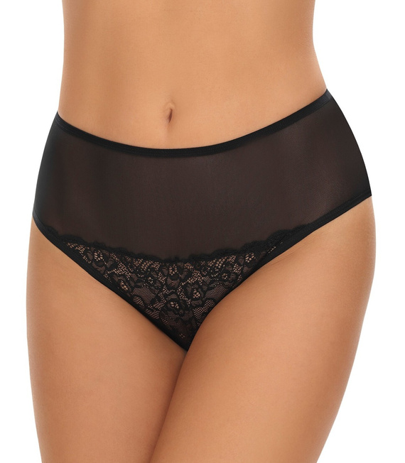 Slip da donna Emili Sela in pizzo e rete con ampi fianchi - nero