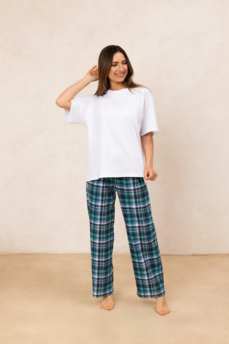 Pigiama da donna Regina 725/25 verde - cotone, manica corta, comodo e alla moda
