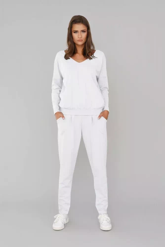 Karina Donna set manica lunga, pantaloni Moda italiana - bianco
