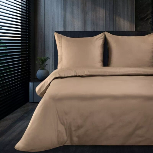 1E Elegante biancheria da letto in raso Eva Minge Eurofirany marrone chiaro | macrosatin 100% cotone