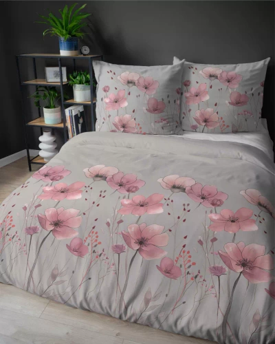 5493 B Detexpol Satin Stories grigio | 100% cotone, trama satinata, cerniera, confezione regalo
