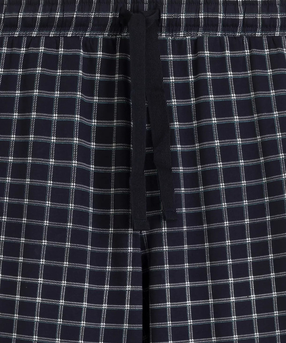 Atlantic NMP-404 Pigiama Uomo 100% Cotone Pantaloni Lunghi a Quadri Blu Scuro