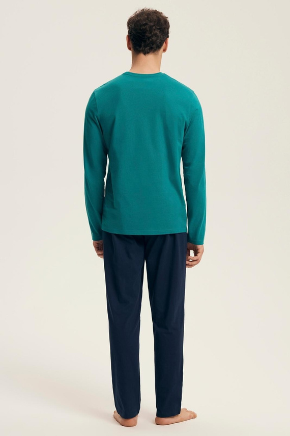 Pigiama uomo Core 43490 Vise Henderson verde - cotone, manica lunga, confezione elegante