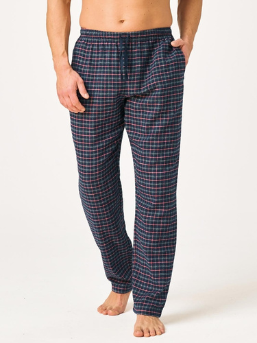 Pantaloni pigiama uomo Key MHT 406 neri in flanella 100% cotone