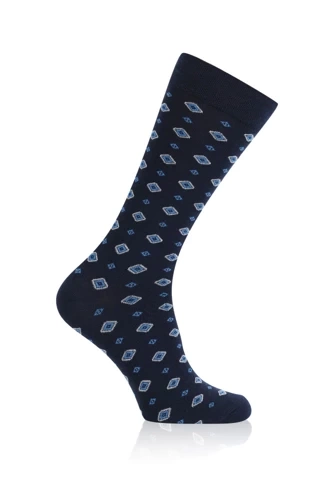 S177D Rajmund Calze lunghe da uomo Moda Italiana - blu navy