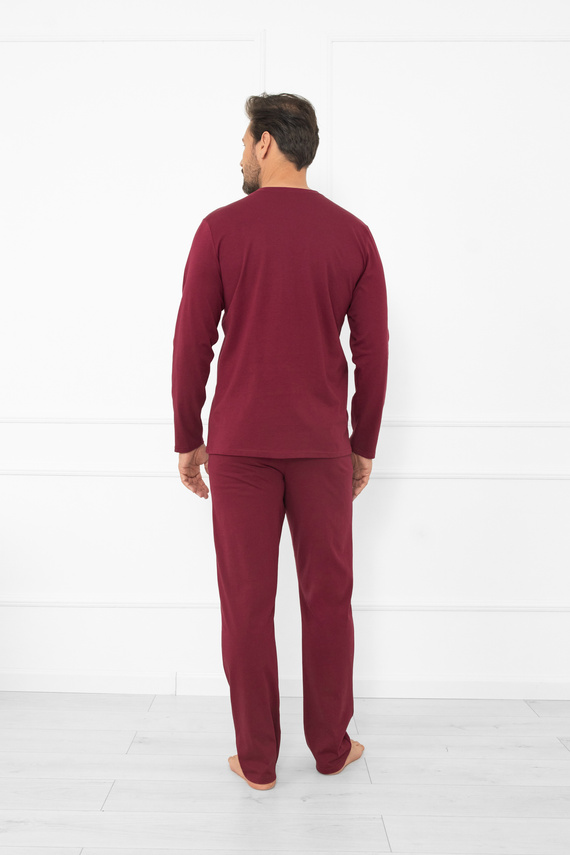 Pigiama da uomo Gordo - cotone classico, polo e pantaloni con tasche Italian Fashion - marrone