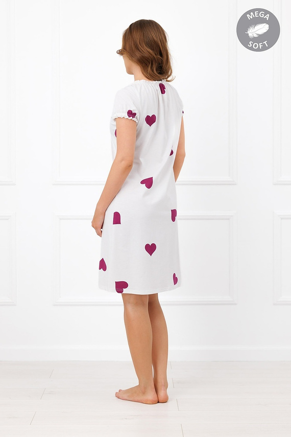Italian Fashion Soul Camicia da allattamento Mega Soft ecru con cuori manica corta