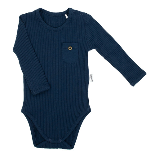 219097Willy Nicol body bambino in cotone blu navy a costine - manica lunga
