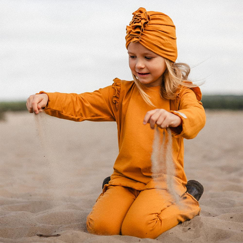 Leggings Simply Comfy per bambini, pantaloni a campana Eevi honey- 100% cotone, comodi e alla moda