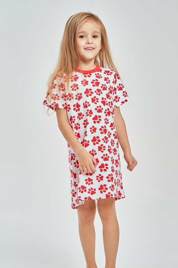 Camicia da notte bambina Taro 3549 Nela rossa 100% cotone