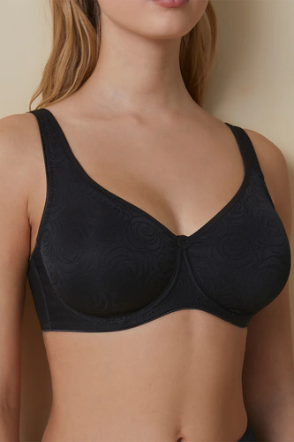 Reggiseno Teresa Selene nero - morbido morbido, coppe doppie, confortevole