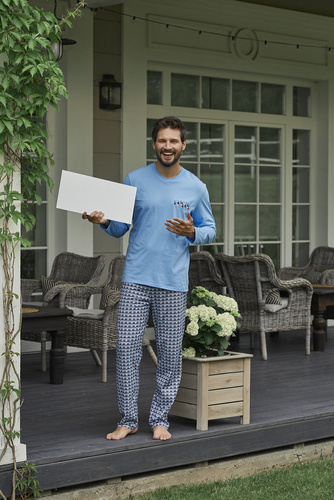 Jaromir Uomo manica lunga, pantaloni lunghi Moda italiana - blu/stampa