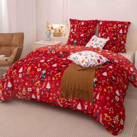 Merry Cozy Christmas orsacchiotto rosso biancheria da letto Spod Igły i Nitki- 210gsm peluche microfibra