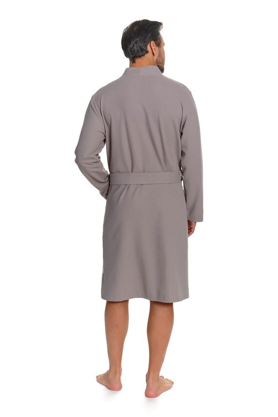 Accappatoio uomo Doctor Nap 7421 Waffle leggero in tessuto a nido d'ape, cintura in vita, lunghezza al ginocchio