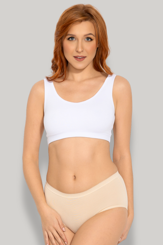 Top cotone Zoya Mitex senza ferretto bustier comodo white
