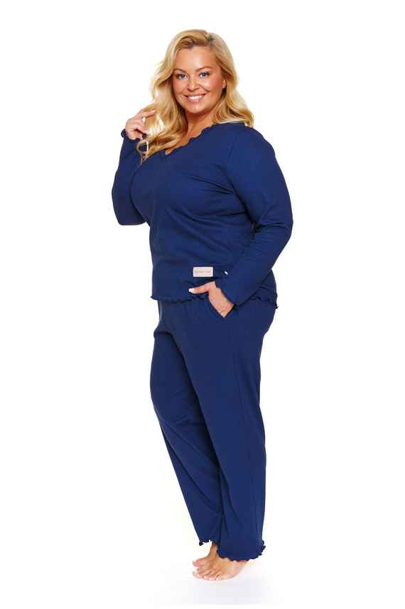 Doctor Nap 7326 - Pigiama donna plus size in cotone con bordi arricciati | 100% cotone, produzione polacca - cosmo