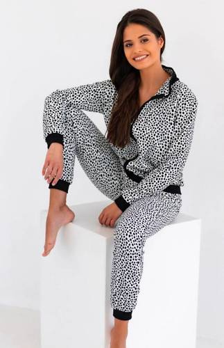 Cruella Tuta da donna in velour Sensis - bianco-nero