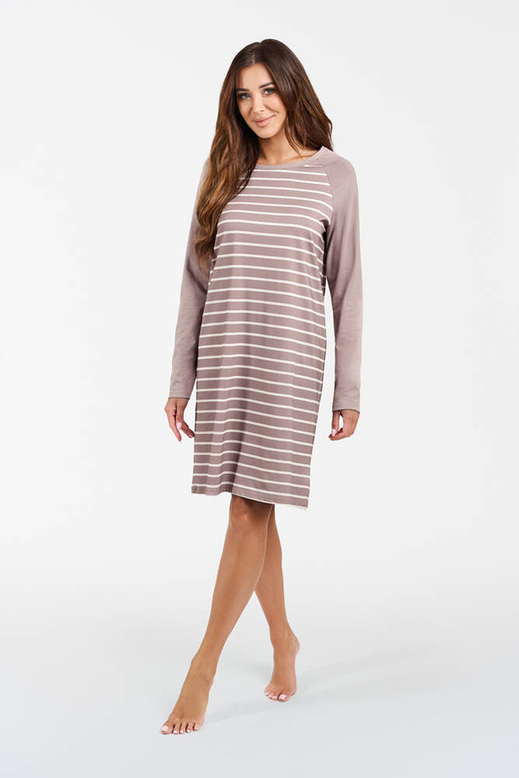 Camicia da notte Oda Moda Italiana - stampa cappuccino