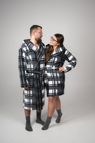 034 Accappatoio da uomo con cappuccio Lafense - Caldo, morbido, comfort premium - Ideale per la casa e la spa