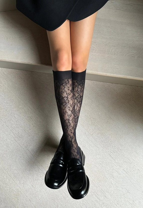 Bellarosa Veneziana nero gambaletto - traforato, floreale, ultraleggero ed elegante, massimo comfort senza pressione