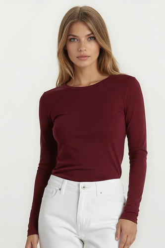 Irma Active Camicetta classica da donna Eldar bordeaux-Viscosa Camicetta a maniche lunghe, elastica e versatile