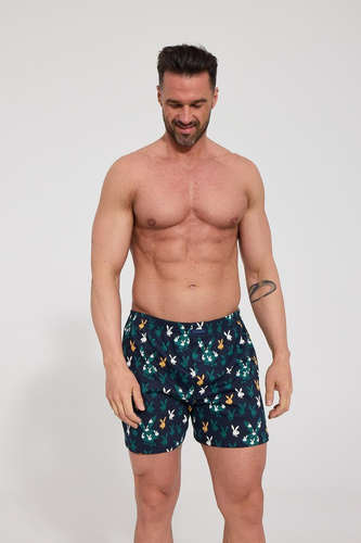 Bokserki męskie 001/199,011/199 Cornette Classic Playboy blu navy larghe 100% cotone