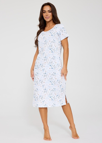 Camicia da notte Cornette Florence 2 ecru – 100% cotone, stampa floreale