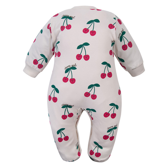 Tutina neonato Eevi Cherry con piedi cotone morbida comoda
