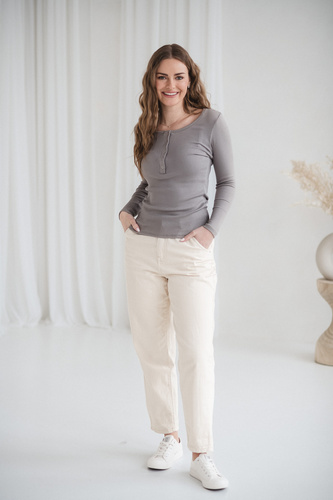 Tummy Milk&Love maglia premaman e allattamento in viscosa gray