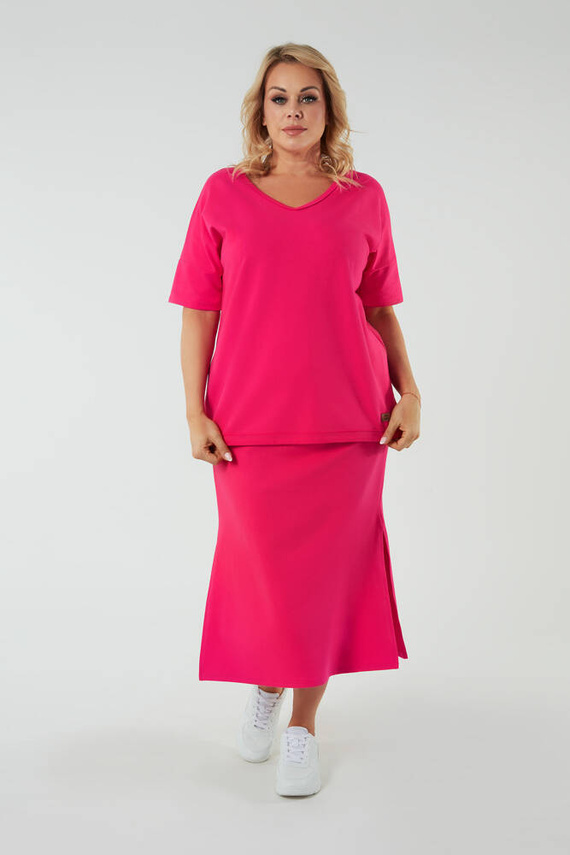 Maxi gonna Stella donna Moda Italiana - fucsia