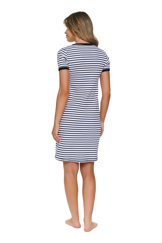 Doctor Nap 7539 Camicia da notte a righe in cotone con bottoni a pressione per allattamento e gravidanza