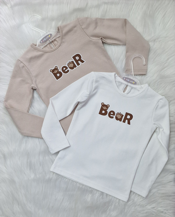 Camicetta per bambini Bear Bambarillo beige | Cotone, manica lunga
