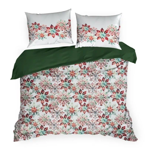 Biancheria da letto natalizia Elsa Eurofirany beige 100% cotone con cerniera