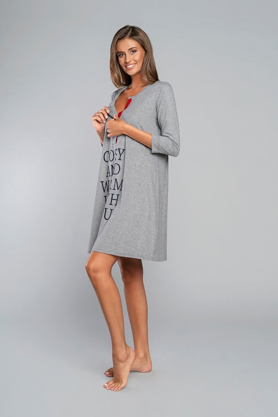 Camicia da gravidanza e allattamento Balm. manica 3/4 Italia Fashion - melange